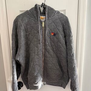 Aviator Nation Quilted Full Zip Hoodie - Large